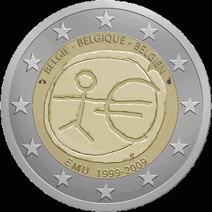België 2 Euro 2009 10 jaar EMU UNC